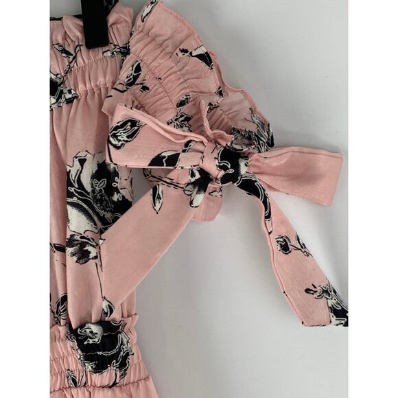 MISA Los Angeles Laiyin Floral Mini Dress Womens Small Off The Shoulder Pink - Picture 7 of 12